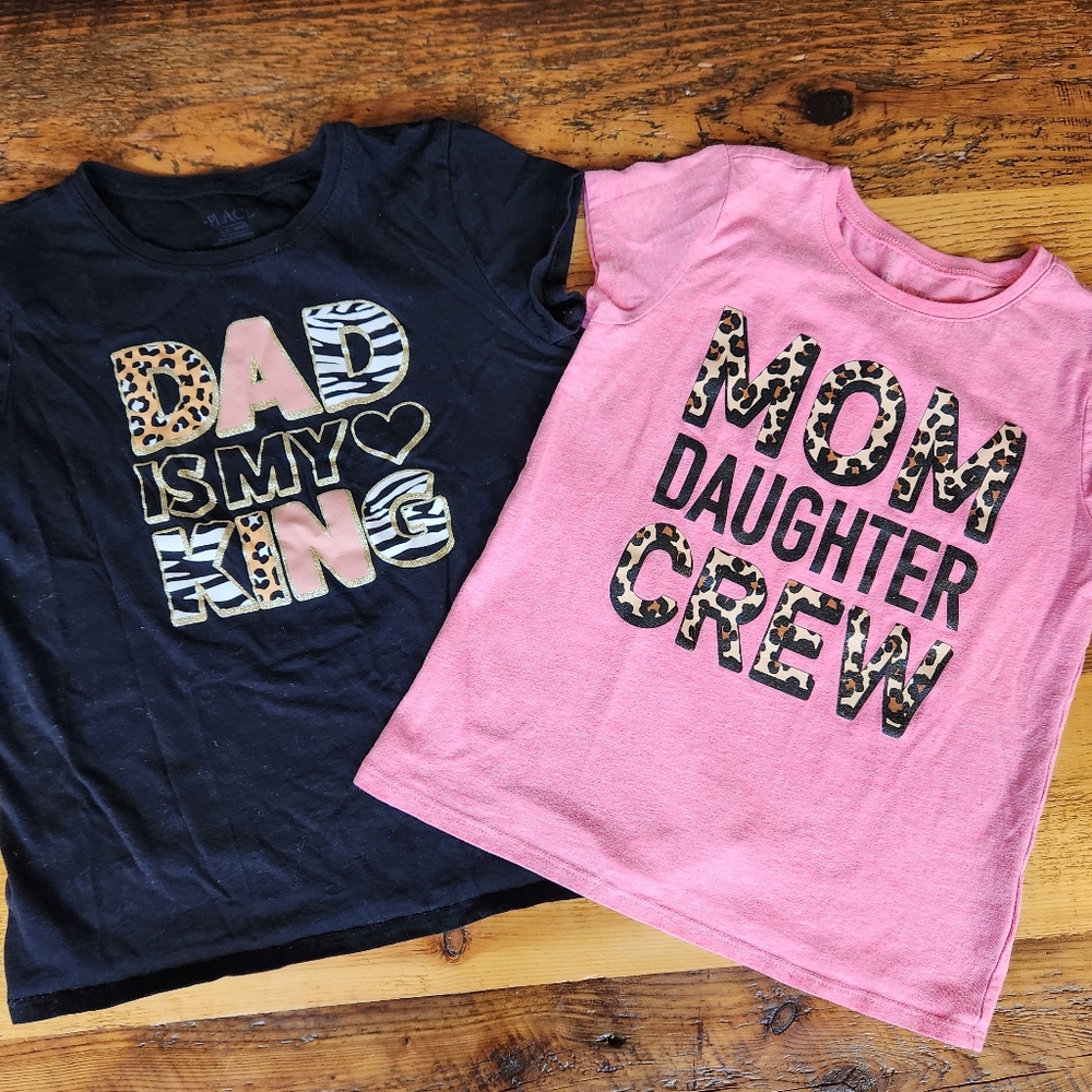 Fun Tshirt Bundle Dad is my king|Mom daughter Crew sizes 8/10
